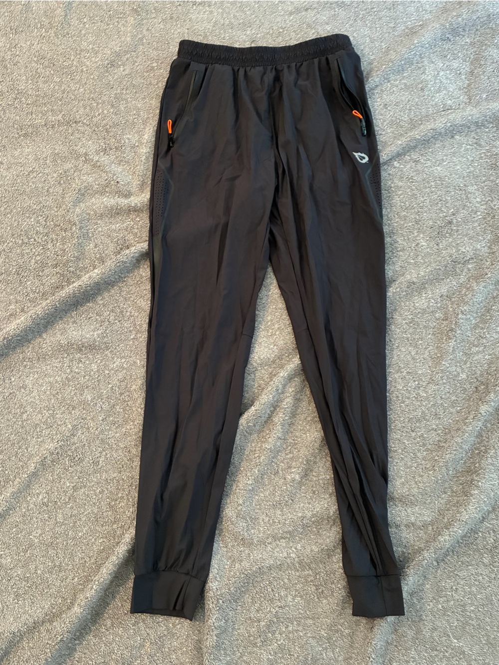 Baleaf Black Women’s Athletic Jogger Pants with Orange Zipper Pulls